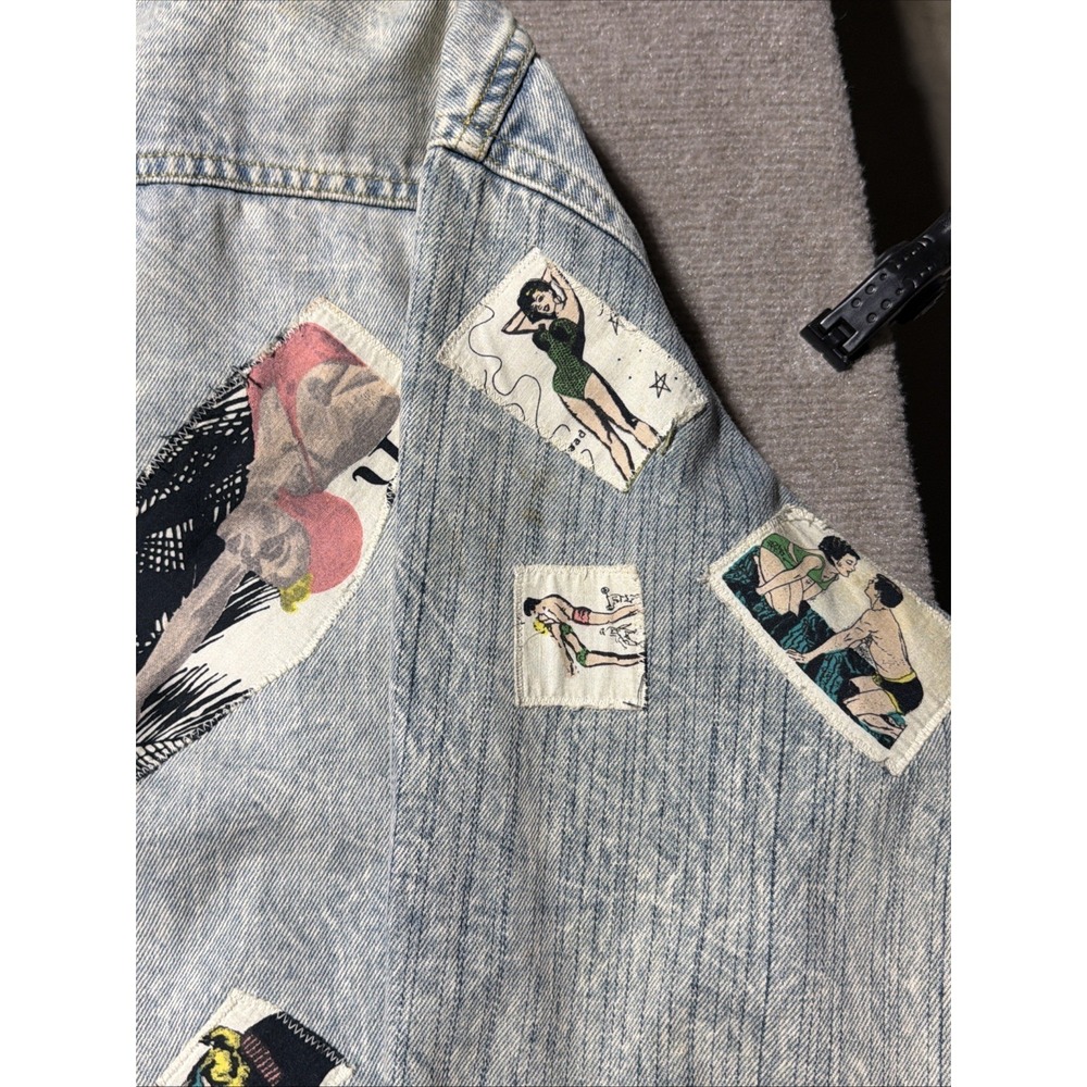 Vintage 80s Malibu USA Acid Wash Denim Jacket Size Medium - Picture 14 of 16
